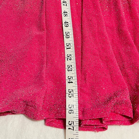 Vintage Rebecca USA Pink Glitter Maxi Evening Gown M – 90s Sparkle Spaghetti - Picture 10 of 11